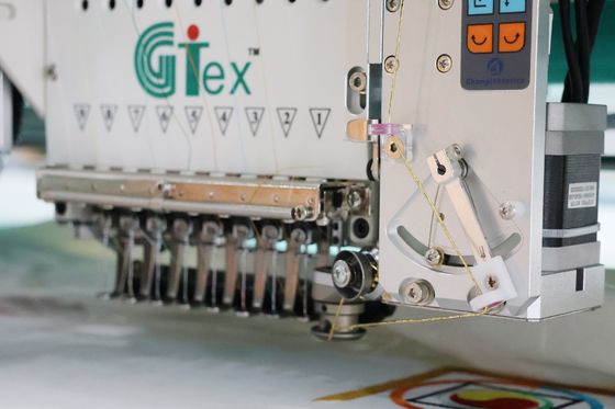 9 Nadeln Einfache Schnüren Stickmaschine 15 Köpfe Laser Schnitt Stickmaschine
