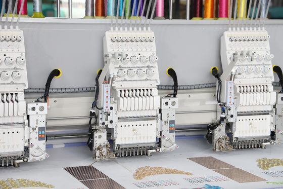 9 Nadeln Doppelsequin &amp; Cording Stickmaschine 15 Kopf 1 Jahr Garantie